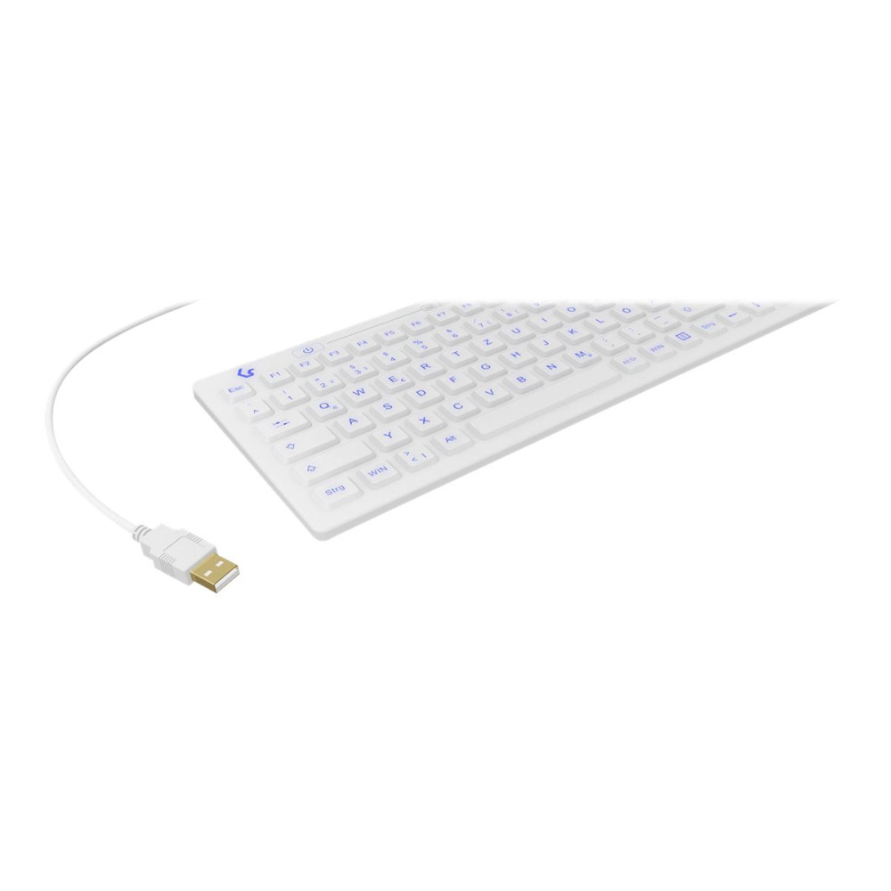 Produktbild för KeySonic KSK-6031INEL-Wh - tangentbord - QWERTZ - tysk - vit Inmatningsenhet