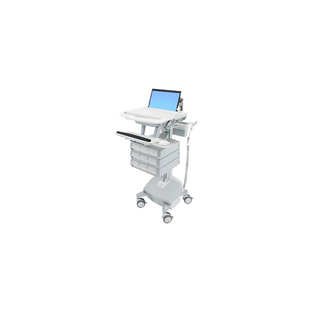 Produktbild för Ergotron StyleView vagn - öppen arkitektur - för notebook/tangentbord/mus - grå, vit, polerat aluminium - TAA-kompatibel