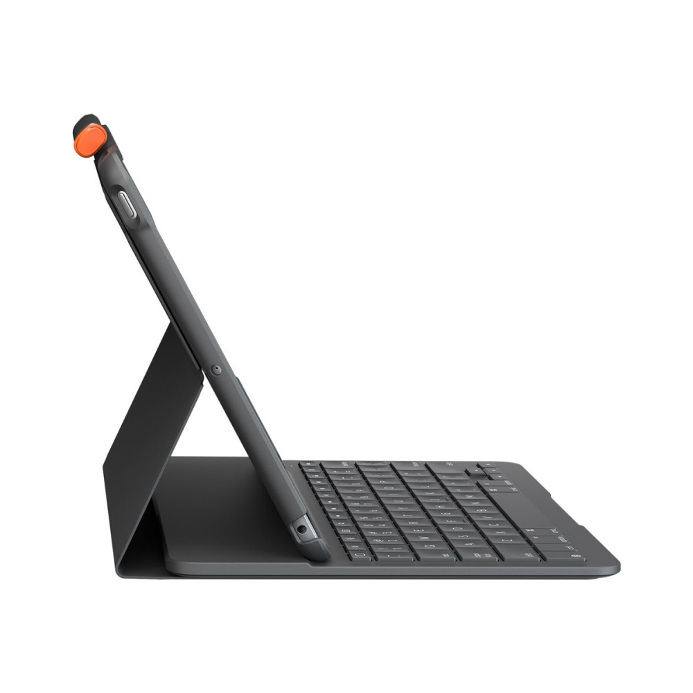Produktbild för Logitech Slim Folio - tangentbord och foliefodral - QWERTY - italiensk - oxford-grå Inmatningsenhet