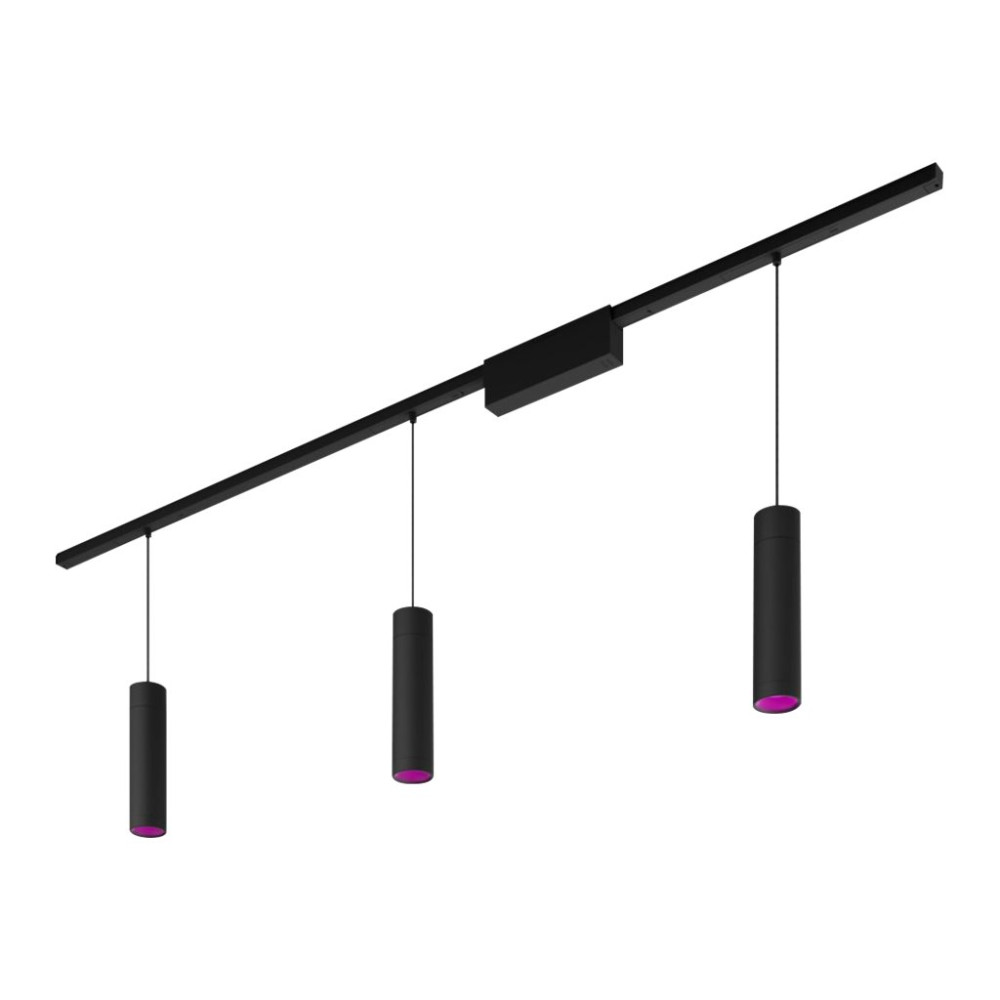 Produktbild för Philips Hue White and Color Ambiance Perifo - skena med hängande lampor - LED x 3 - 15.6 W - vit nyans och stämningsfärg - 2000-6500 K - cylinder - svart