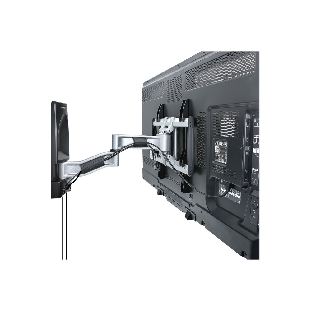 Produktbild för StarTech.com Articulating TV Wall Mount, VESA Wall Mount Supports 65 inch/99lb/Flat/Curved TVs, Retractable Low Profile Wall Mount TV Bracket, Adjustable Corner TV Wall Mount, Swivel/Rotation/Tilt (TV-WALL-MOUNT-65FS) monteringssats - artikulerande - för 