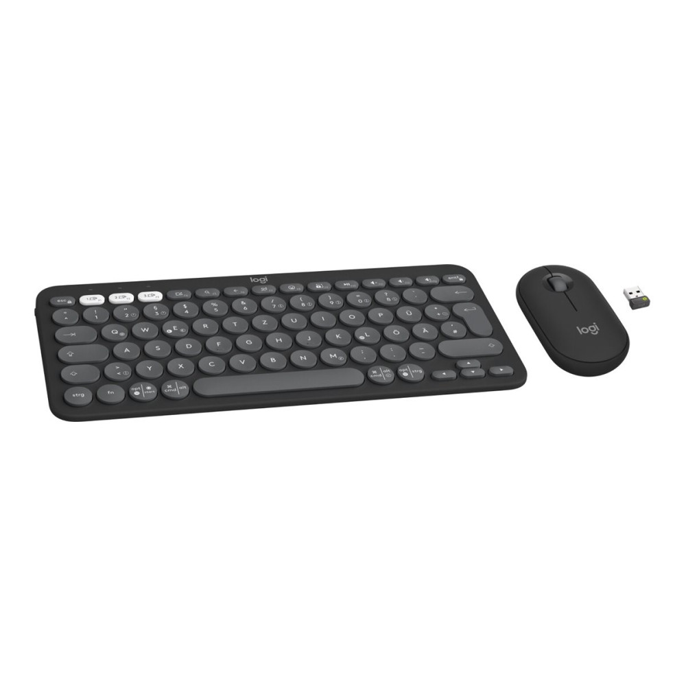 Produktbild för Logitech Pebble 2 Combo - sats med tangentbord och mus - QWERTZ - tysk - tonal rose Inmatningsenhet