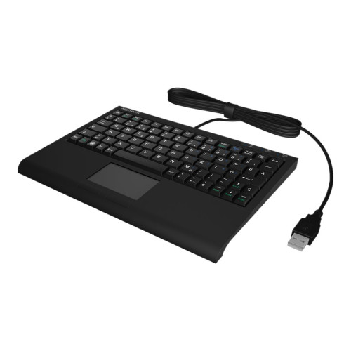 Keysonic ACK-3410 - tangentbord - med pekplatta - tysk - svart Inmatningsenhet - Tangentbord