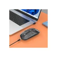 Produktbild för Manhattan - mus - laddningsbar - 2.4 GHz - transparent, klar, svart