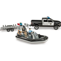 Produktbild för Bruder Dodge Ram 2500 Police pickup truck, trailer, boat, 2...