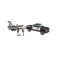 Produktbild för Bruder Dodge Ram 2500 Police pickup truck, trailer, boat, 2...