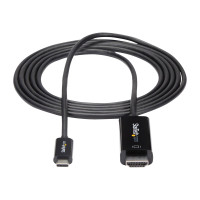 Produktbild för StarTech.com USB C till HDMI-kabel på 2 m ‒ videokabeladapter USB Type C till HDMI 2.0 för 4K vid 60 Hz ‒ Thunderbolt 3-kompatibel ‒ bärbar dator till HDMI-skärm ‒ DP 1.2 Alt-läge HBR2 ‒ svart - adapterkabel - HDMI / USB - 2 m