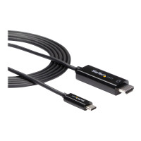 Produktbild för StarTech.com USB C till HDMI-kabel på 2 m ‒ videokabeladapter USB Type C till HDMI 2.0 för 4K vid 60 Hz ‒ Thunderbolt 3-kompatibel ‒ bärbar dator till HDMI-skärm ‒ DP 1.2 Alt-läge HBR2 ‒ svart - adapterkabel - HDMI / USB - 2 m