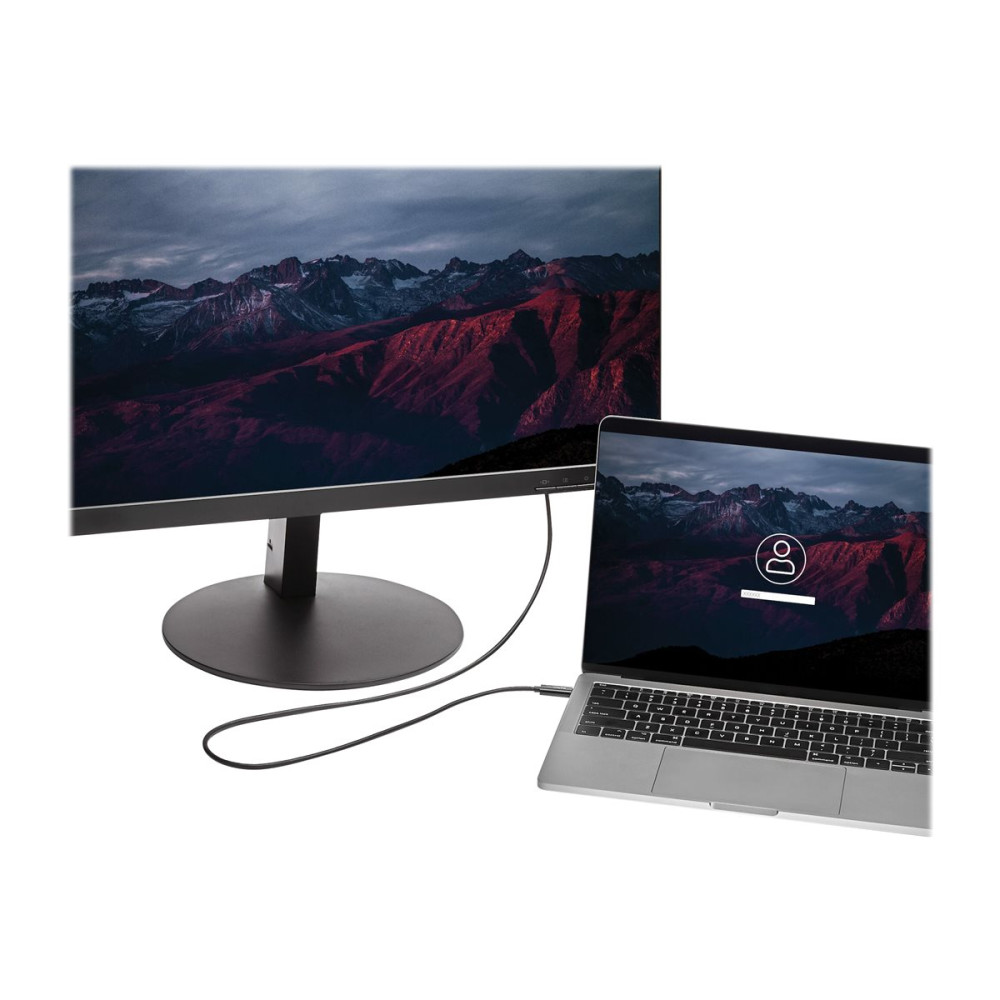 Produktbild för StarTech.com USB C till HDMI-kabel på 2 m ‒ videokabeladapter USB Type C till HDMI 2.0 för 4K vid 60 Hz ‒ Thunderbolt 3-kompatibel ‒ bärbar dator till HDMI-skärm ‒ DP 1.2 Alt-läge HBR2 ‒ svart - adapterkabel - HDMI / USB - 2 m