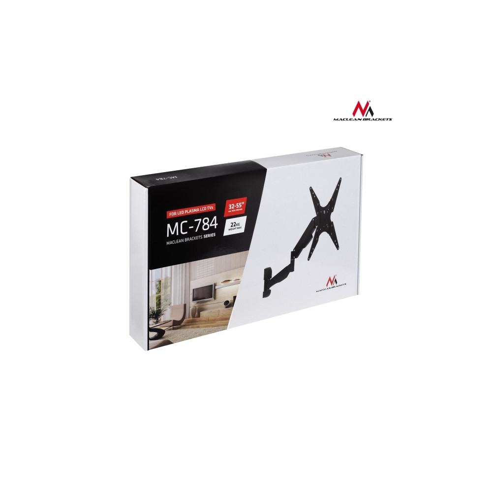 Produktbild för Maclean MC-784 monteringssats - för platt panel - svart