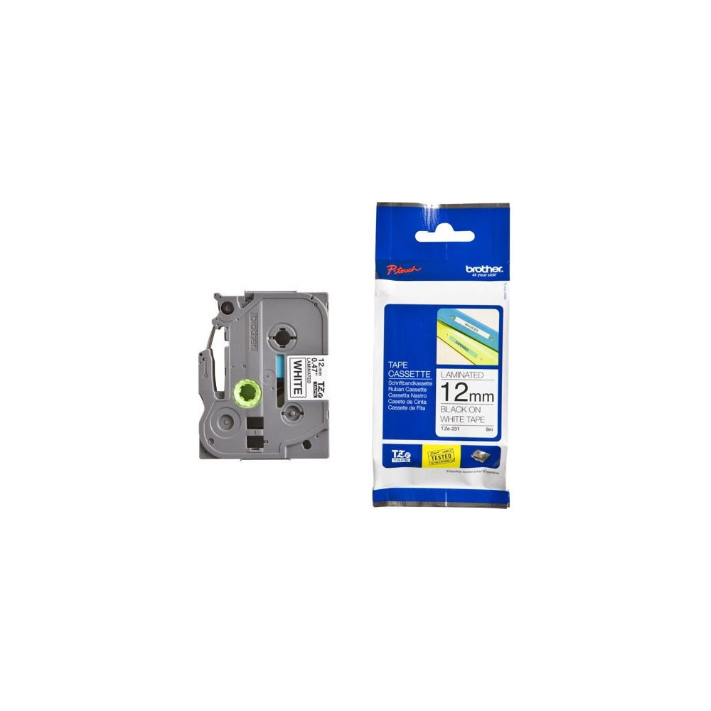 Produktbild för Brother TZe-N231 - ej laminerat band - 1 kassett(er) - Rulle (1,2 cm x 8 m)
