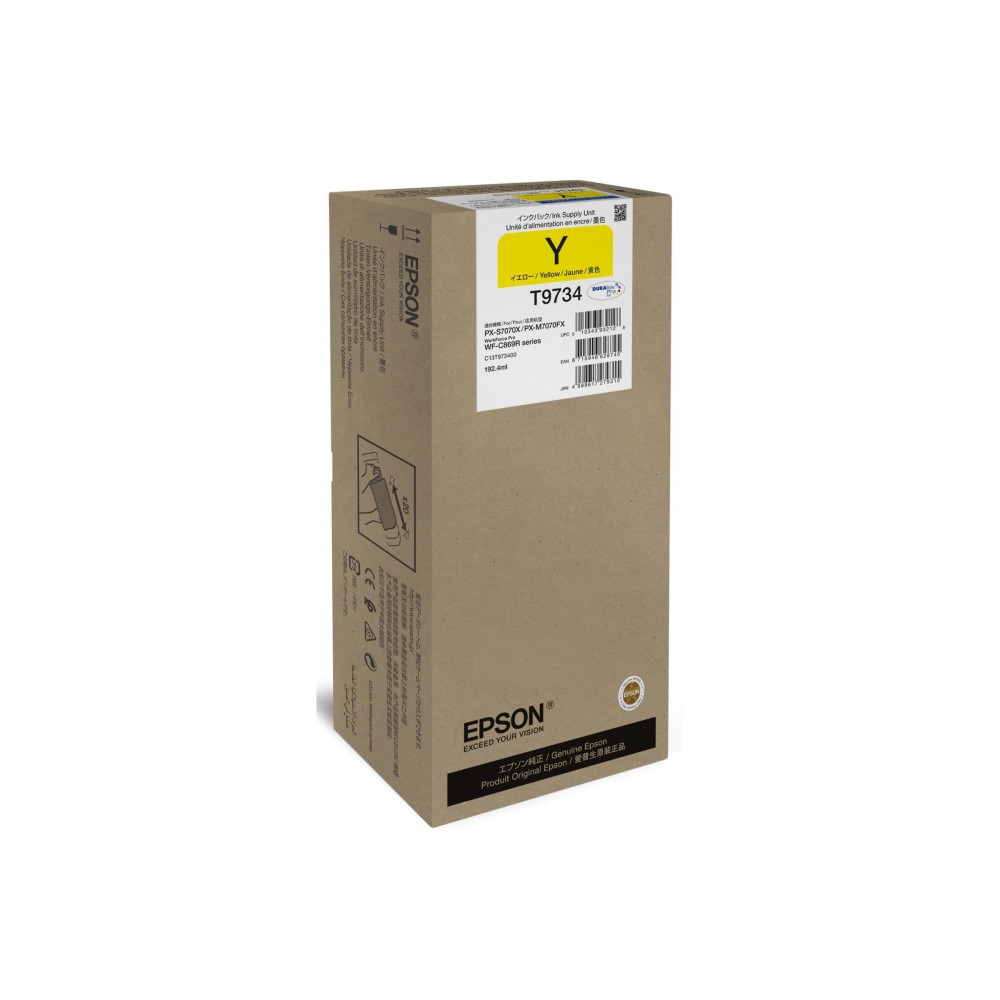 Produktbild för Epson T9734 - XL-storlek - gul - original - bläckpaket