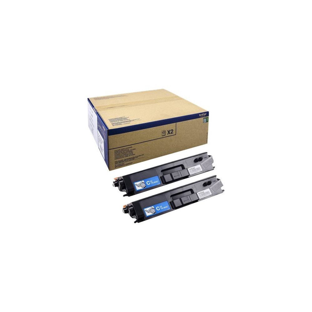 Produktbild för Brother TN900C - 2-pack - cyan - original - tonerkassett