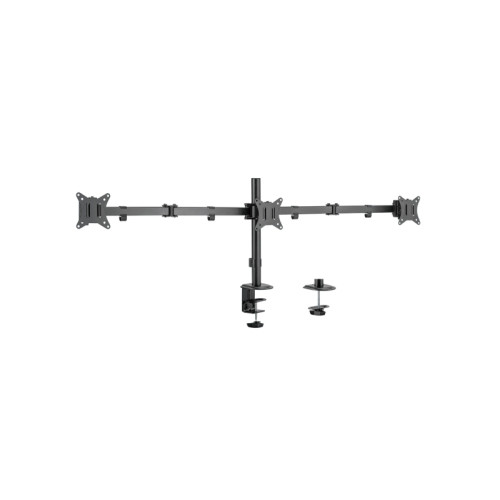 LogiLink LogiLink monteringssats - justerbara dubbla armar - för 3 monitorer - arm längd: 658 mm - svart