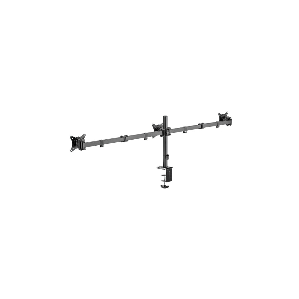 Produktbild för LogiLink monteringssats - justerbara dubbla armar - för 3 monitorer - arm längd: 658 mm - svart