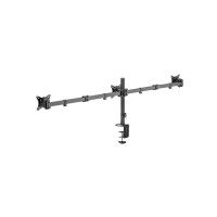 Produktbild för LogiLink monteringssats - justerbara dubbla armar - för 3 monitorer - arm längd: 658 mm - svart