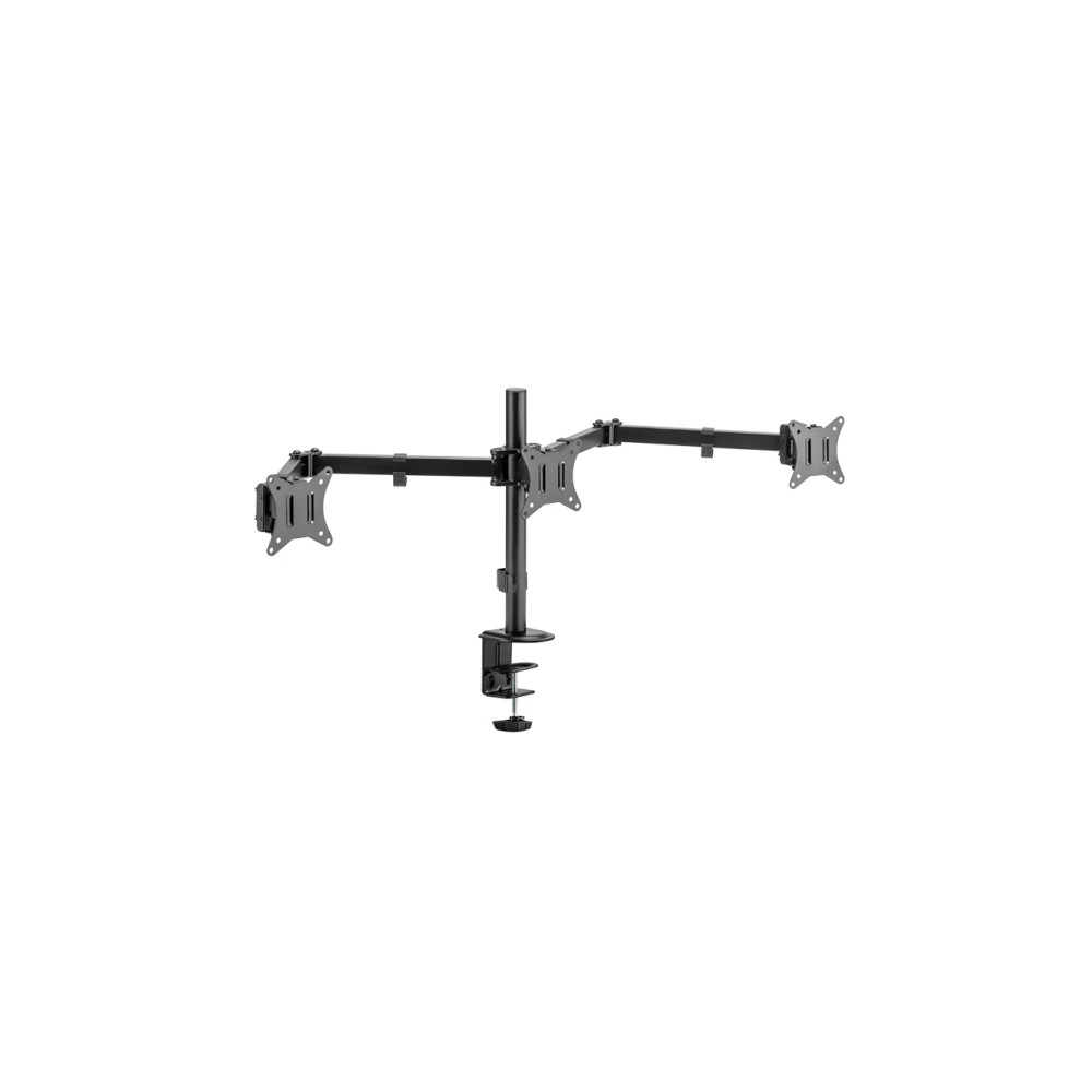Produktbild för LogiLink monteringssats - justerbara dubbla armar - för 3 monitorer - arm längd: 658 mm - svart