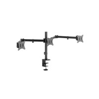 Produktbild för LogiLink monteringssats - justerbara dubbla armar - för 3 monitorer - arm längd: 658 mm - svart