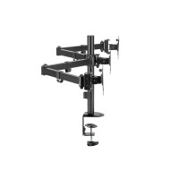 Produktbild för LogiLink monteringssats - justerbara dubbla armar - för 3 monitorer - arm längd: 658 mm - svart