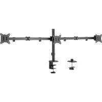 Produktbild för LogiLink monteringssats - justerbara dubbla armar - för 3 monitorer - arm längd: 658 mm - svart