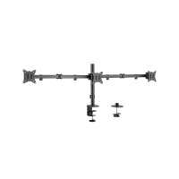 Produktbild för LogiLink monteringssats - justerbara dubbla armar - för 3 monitorer - arm längd: 658 mm - svart