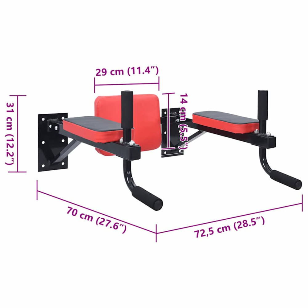 Produktbild för Dipsstation Svart och Röd 72,5 x 70 x 31 cm Pulverlackerat stål