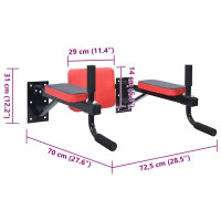 Produktbild för Dipsstation Svart och Röd 72,5 x 70 x 31 cm Pulverlackerat stål