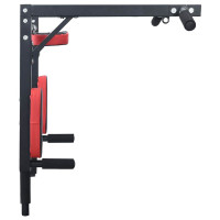 Produktbild för Pull Up Bar Dip Station Svart och Röd 89 x 59 x 70 cm