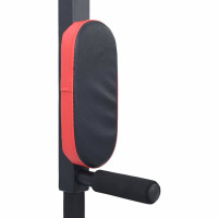 Produktbild för Pull Up Bar Dip Station Svart och Röd 89 x 59 x 70 cm