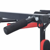 Produktbild för Pull Up Bar Dip Station Svart och Röd 89 x 59 x 70 cm