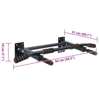 Produktbild för Pull Up Bar Svart och Röd 92 x 51 x 18 cm Pulverlackerat stål