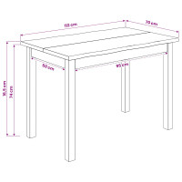 Produktbild för Matbord EKAI Svart 112 x 70 x 76,5 cm Massiv furu
