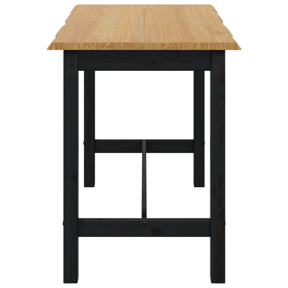 Produktbild för Högt Barbord EKAI Svart 112 x 70 x 91 cm Massiv furu