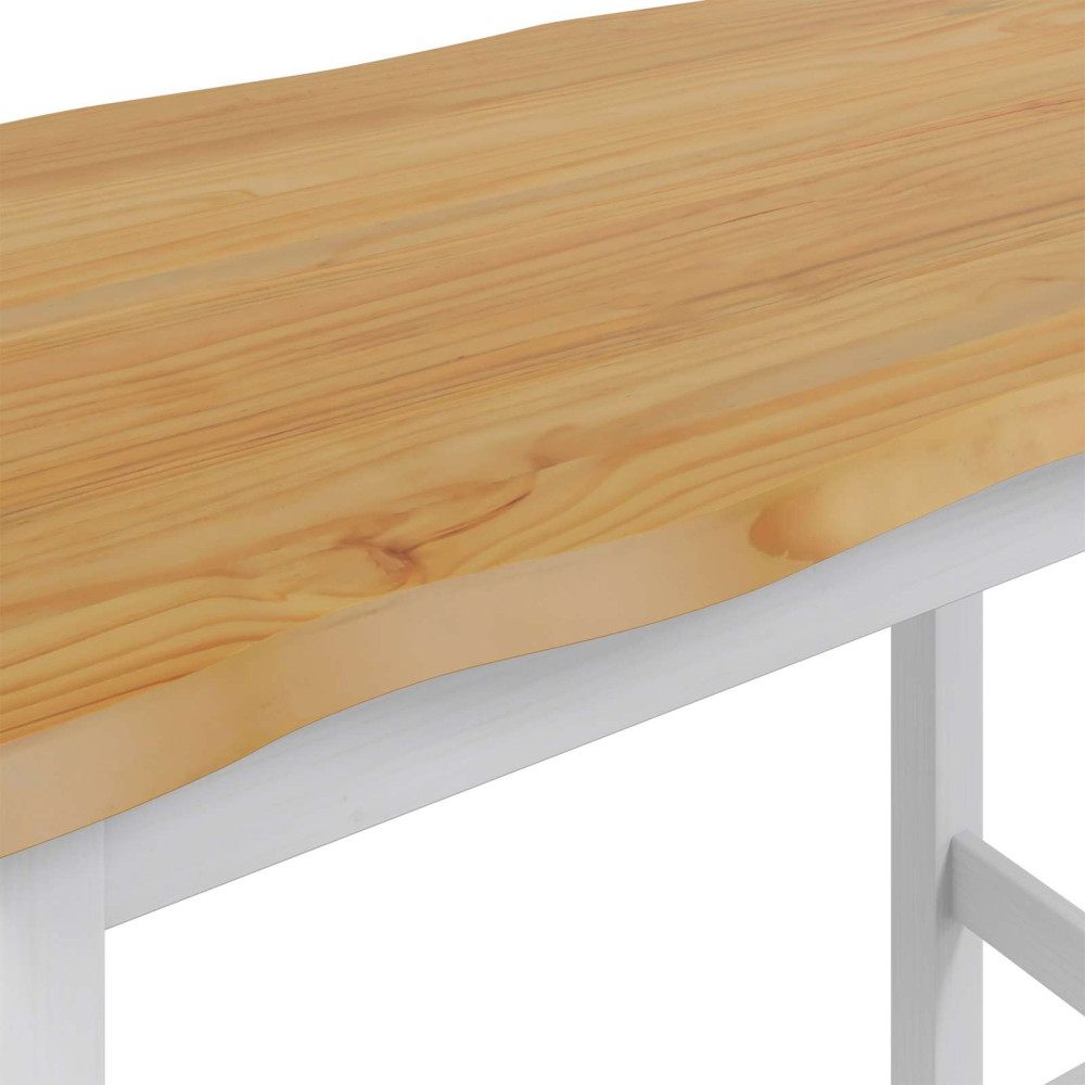 Produktbild för Högt Barbord EKAI Vit 112 x 70 x 91 cm Massiv furu
