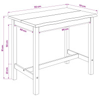 Produktbild för Högt Barbord EKAI Vit 112 x 70 x 91 cm Massiv furu