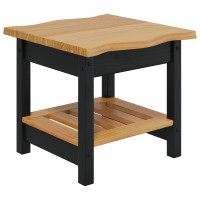 Produktbild för Sidobord med hylla EKAI Svart 50 x 50 x 45,5 cm Massiv furu
