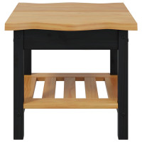 Produktbild för Sidobord med hylla EKAI Svart 50 x 50 x 45,5 cm Massiv furu