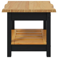 Produktbild för Sidobord med hylla EKAI Svart 50 x 50 x 45,5 cm Massiv furu