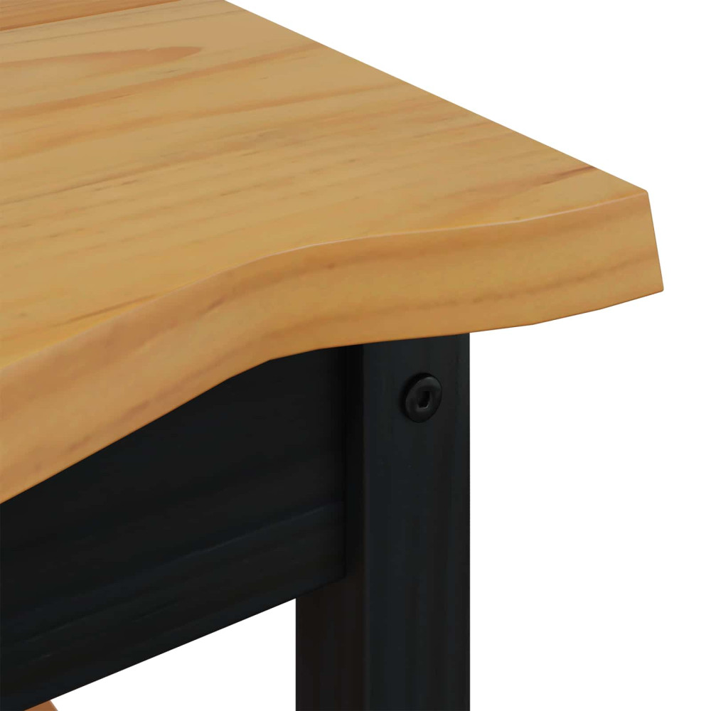 Produktbild för Sidobord med hylla EKAI Svart 50 x 50 x 45,5 cm Massiv furu