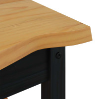 Produktbild för Sidobord med hylla EKAI Svart 50 x 50 x 45,5 cm Massiv furu