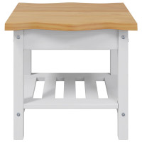 Produktbild för Sidobord med hylla EKAI Vit 50 x 50 x 45,5 cm Massiv furu