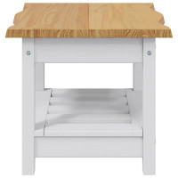 Produktbild för Sidobord med hylla EKAI Vit 50 x 50 x 45,5 cm Massiv furu