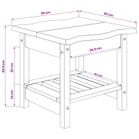 Produktbild för Sidobord med hylla EKAI Vit 50 x 50 x 45,5 cm Massiv furu