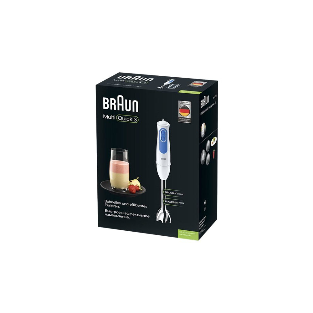 Produktbild för Braun Multiquick 3 MQ 3000 Smoothie+ - handmixer - vit / blå