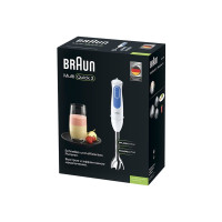 Produktbild för Braun Multiquick 3 MQ 3000 Smoothie+ - handmixer - vit / blå