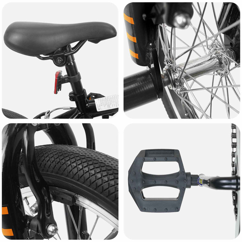 Produktbild för BMX Cykel 16 Tum för 5-8 år gammal Svart