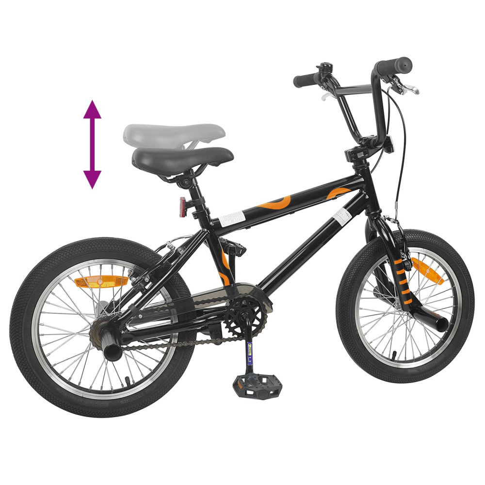 Produktbild för BMX Cykel 16 Tum för 5-8 år gammal Svart