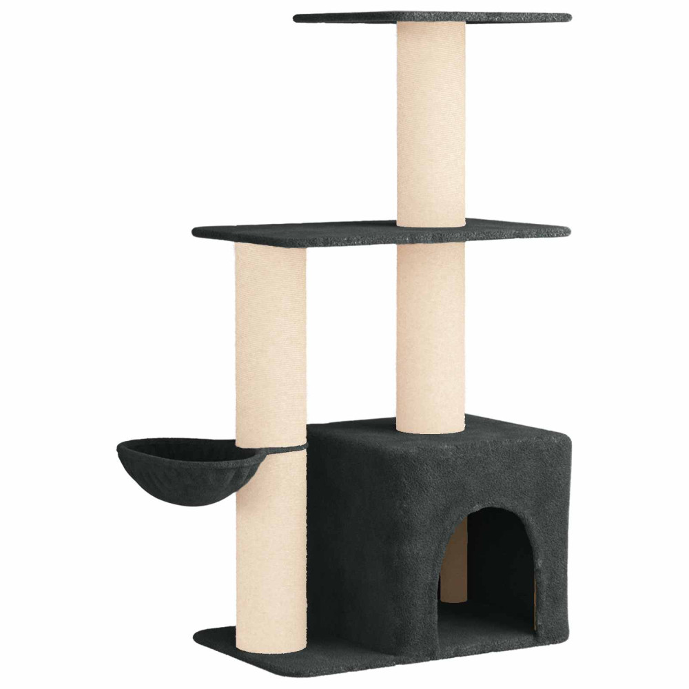 Produktbild för Kattträd med sisal klöspelare Mörkgrå 133 cm