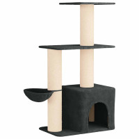 Produktbild för Kattträd med sisal klöspelare Mörkgrå 133 cm