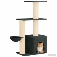 Produktbild för Kattträd med sisal klöspelare Mörkgrå 133 cm